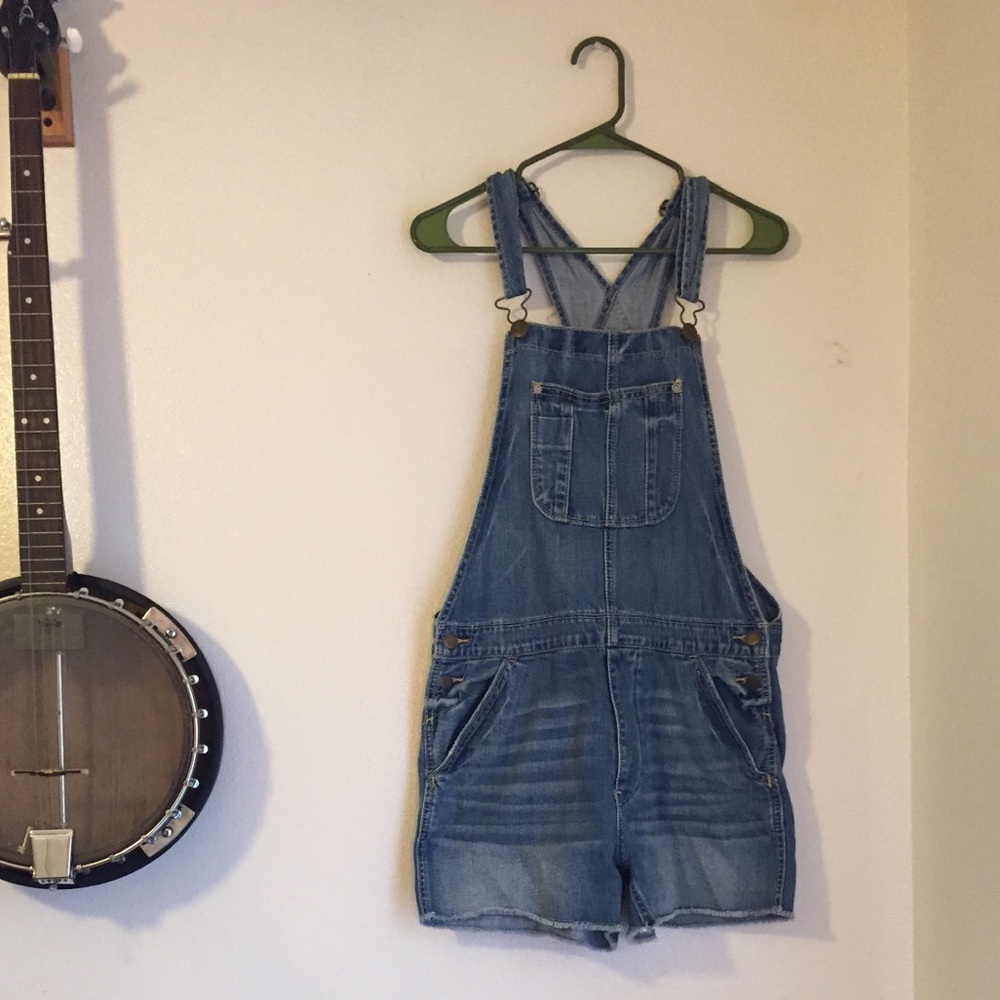 American Eagle Overall Shorts with Raw Hem